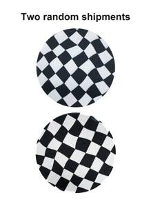 Twisted Plaid Pattern Mouse Pad - Black and White - View 5