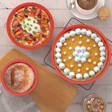 1/3Pcs Round Silicone Cake Pans Silicone Cake Mold Tray Pans Round Baking Mold Kitchen Silicone Nonstick Baking Pans Easy To Demold Suitable For Layer Cake Cheese Cake Rainbow Cake Reusable Cake Pans Bakingt Tools - Multicolor - View 2