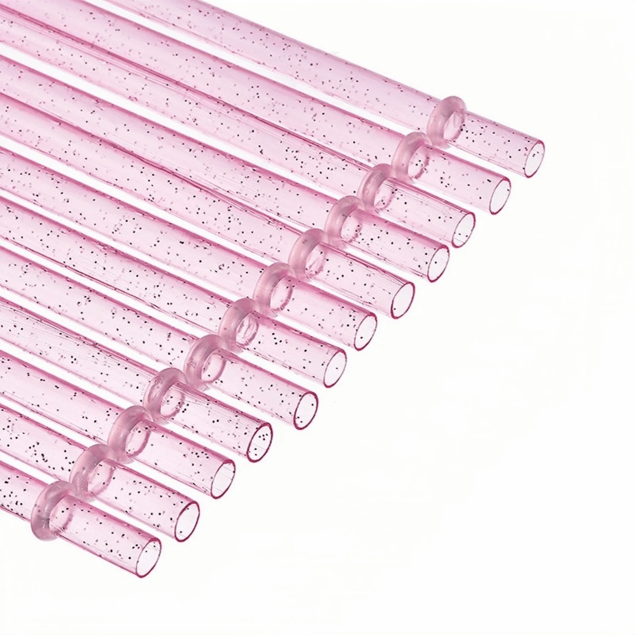 24pcs Reusable Plastic Straws With Cleaning Brush In Assorted Colors
