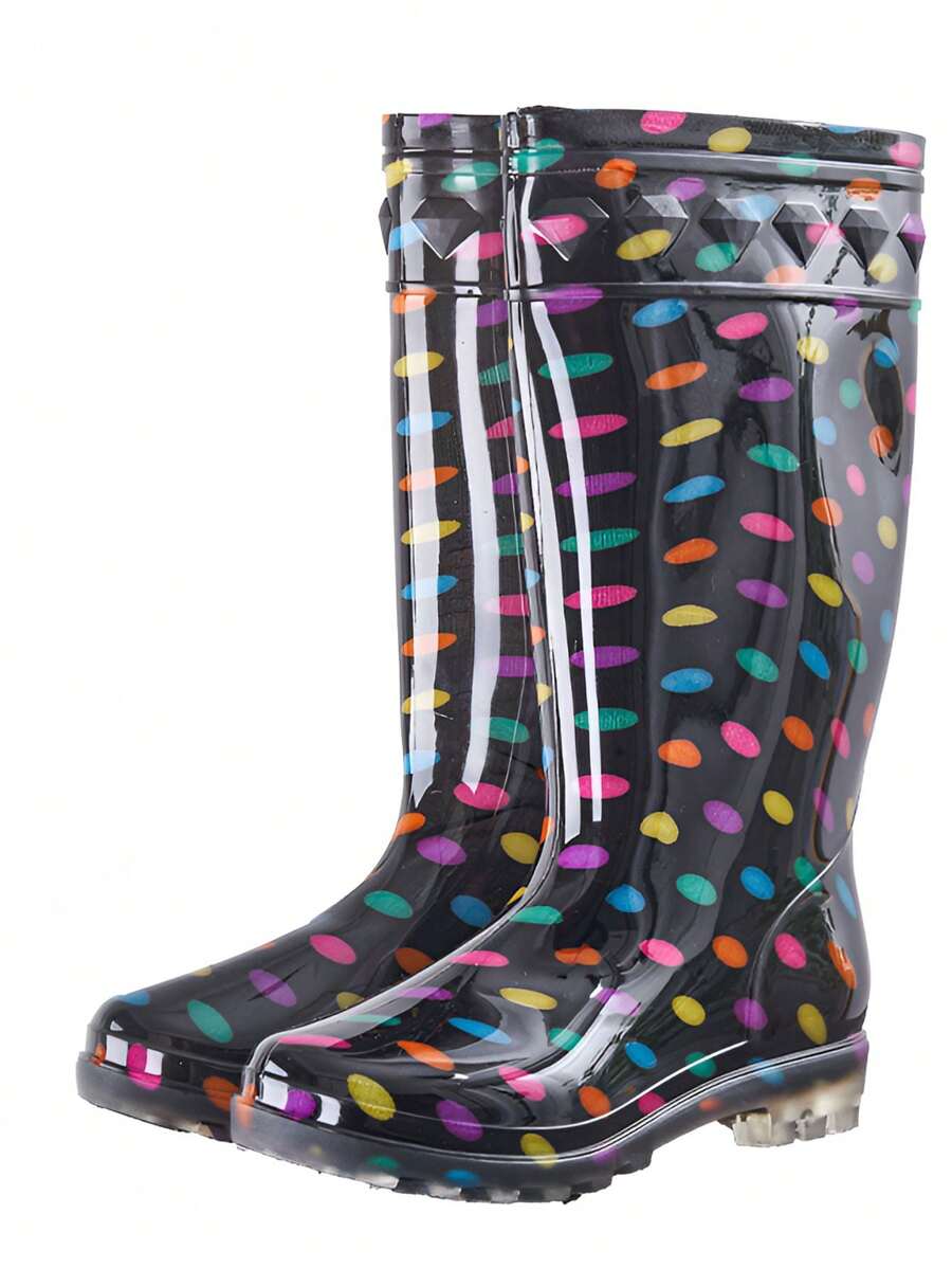 Giày bốt đi mưa cao cổ thời trang cho nữ, giày đi mưa cao cổ chống thấm nước chống trượt bền nhiều màu sắc cho người lớn - Nhiều màu - Xem 1