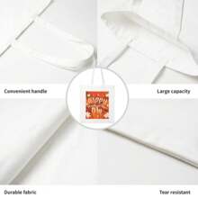 Túi vải Canvas theo chủ đề Lễ Tạ ơn có thể tùy chỉnh 35x40cm, Hoàn hảo cho việc mua sắm của người lớn, tiệc tùng ngày lễ và sử dụng hàng ngày, Túi xách đa năng - trắng - Xem 6