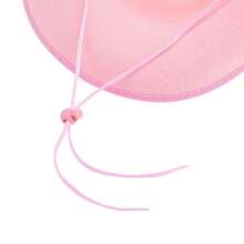 Adjustable Chin Strap Cowboy Hats Cowgirl Hat With Scarf For Women Girls Cowboy Costume Theme Party - 粉紅色 - 查看 8