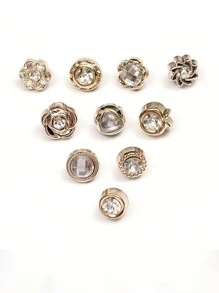 10pcs Women's Anti-Expose Brooch For Clothes Decoration With Hidden Button On Shirt Collar Casual Dress Accessories Pin For Clothes Bag Charm Backpack For School Office Accessories Shirts Jacket Jewelry Christmas Halloween Clothes Pin Funny Cute Teacher Gifts