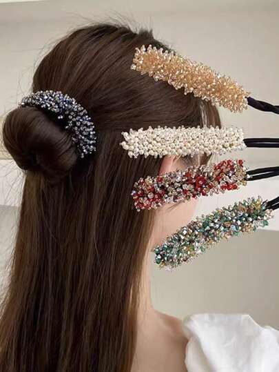 新款时尚水晶发髻器，扭转式发髻造型器，蓬松发型工具，女士发髻发饰，发髻发片，发饰，发夹，学习用品，发饰，头部饰品