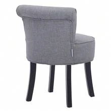 LIVINGANDHOME Living And Home Velvet Vanity Stool With Thick Cushion - Light Grey - View 9