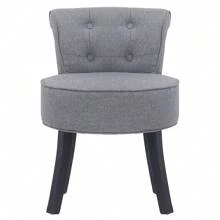 LIVINGANDHOME Living And Home Velvet Vanity Stool With Thick Cushion - Light Grey - View 6