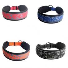 Adjustable Dog Collar With Safety Lock Padded Reflective Breathable Comfortable Soft Durable LR-0313 - màu đen - Xem 9