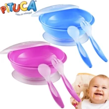 Pituca Cutlery Plate With Suction Cup And Lid Food Kit - Blue And Pink - 藍色 - 查看 2