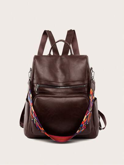 Mochila 2025 Bolsa Feminina GRANDE Escolar Trabalho Viagem Couro Sintéticos Carnaval