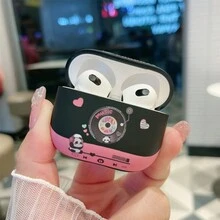 Vỏ tai nghe hình gấu nhạc tương thích với Airpods Pro 2, Vỏ silicon tương thích với Airpods 1/2/3, Vỏ tai nghe Bluetooth không dây Airpods Pro mềm cho thế hệ thứ 3 mới - màu đen - Xem 10