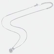 GGRUO 1CT 莫桑石 925 纯银经典闪亮吊坠项链女士婚礼精美珠宝已通过测试 - 無色 - 查看 8