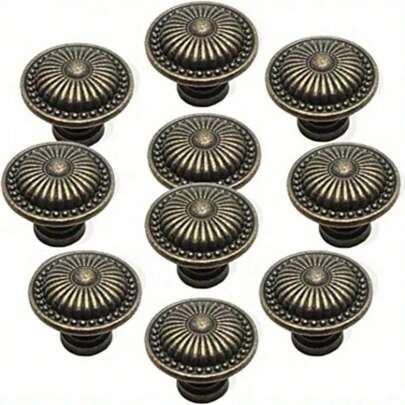 1/3/6/8/10/20pcs Cabinet Knobs Vintage Dressers Knobs Antique Bronzed Floral Drawer Knobs With 3 Sized Screws For Furniture Cupboard Closet