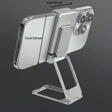 Foldable Metal Phone Stand With 360 Rotation - Multi-Angle Adjustable Kickstand - Back Clip Design - Portable And Compact - Easy To Use - Universal Compatibility Compatible With IPhone, Android Phone, Gift For Birthday, Family, Friends Phone Holder, Phone Accessories