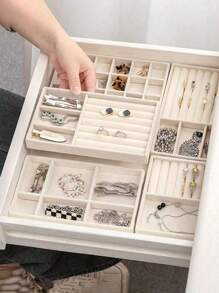 4 piezas/Conjunto de bandeja para joyería, organizador de exhibición de joyería, caja de almacenamiento de joyería, soporte para joyería, bandeja para joyería, bandeja de colección de joyería, organizador de cajón para joyería, organizador de envoltura de regalo de joyería, aplicable para anillos, collares, relojes, aretes, pulseras, broches, exhibición y almacenamiento elegante, ideal para decoración del hogar, dormitorio, baño, decoración de la habitación, Mes del Orgullo LGBTQ/Día de San Patricio/Día de San Valentín/Navidad/Halloween/Regalos de vuelta a la escuela y fiestas de cumpleaños