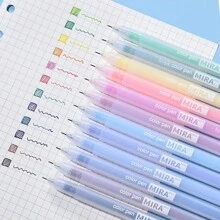 12 Color Macron Kawaii Pen 12 Colored Gel Pens Set 0.5 Mm Ballpoint Pen For Journal Cute Japanese Stationery School Supplies Back To School