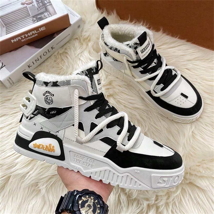 Giày đi tuyết lót nhiệt giữ ấm cho nam, giày đi bộ đường dài chống trượt cho thời tiết lạnh, đi bộ thoải mái thường ngày - màu đen - Xem 1