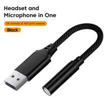 USB To 3.5mm Jack Audio Adapter USB A To 3.5mm Audio Cable USB To Audio Jack Adapter Headphones Converter For PC Laptop - Multicolor - View 1