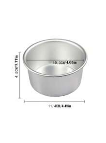 1pc Aluminum Alloy 4-Inch /5-Inch Cake Mold Baking Solid Bottom Cake Mold - Silver - View 10