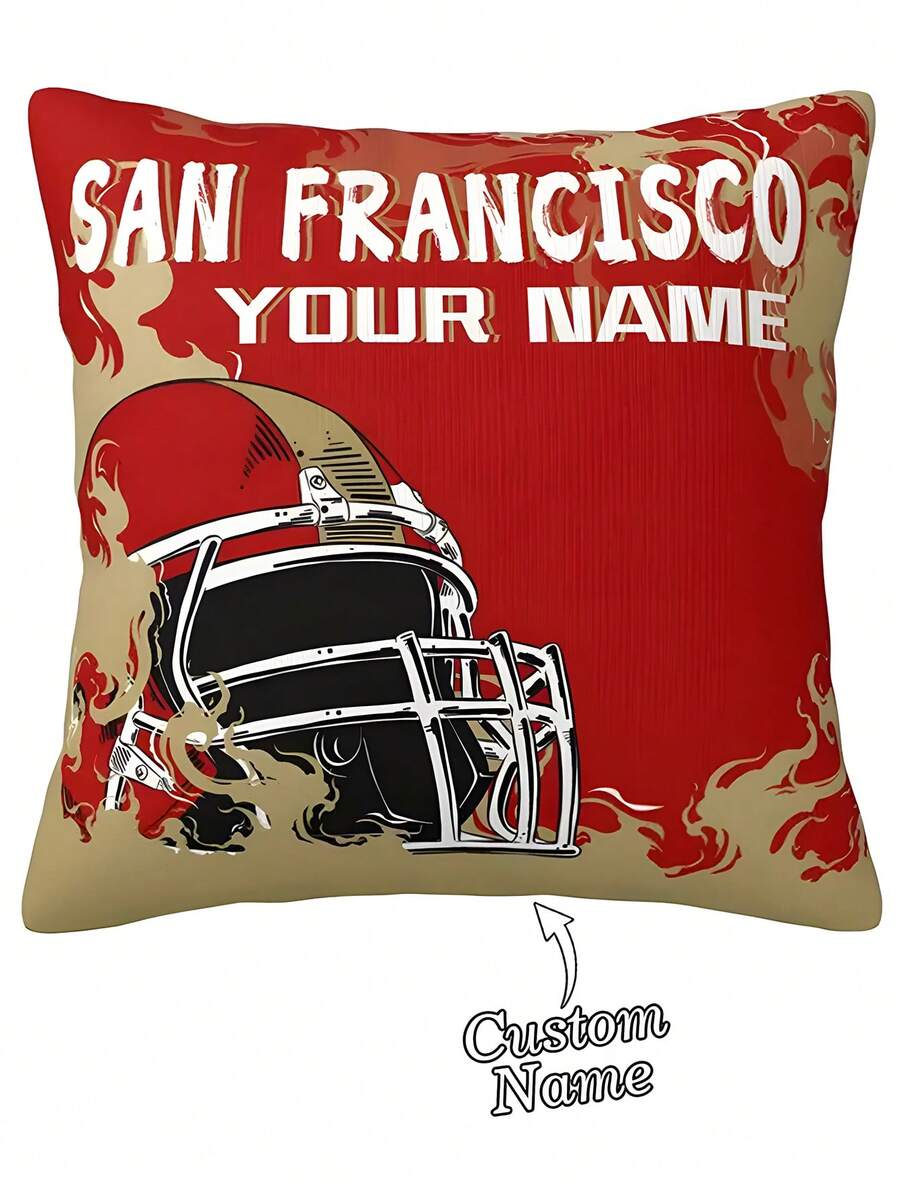 1pc Custom Personalized Soft Jersey Helmet Graphic Pillow Case, DIY