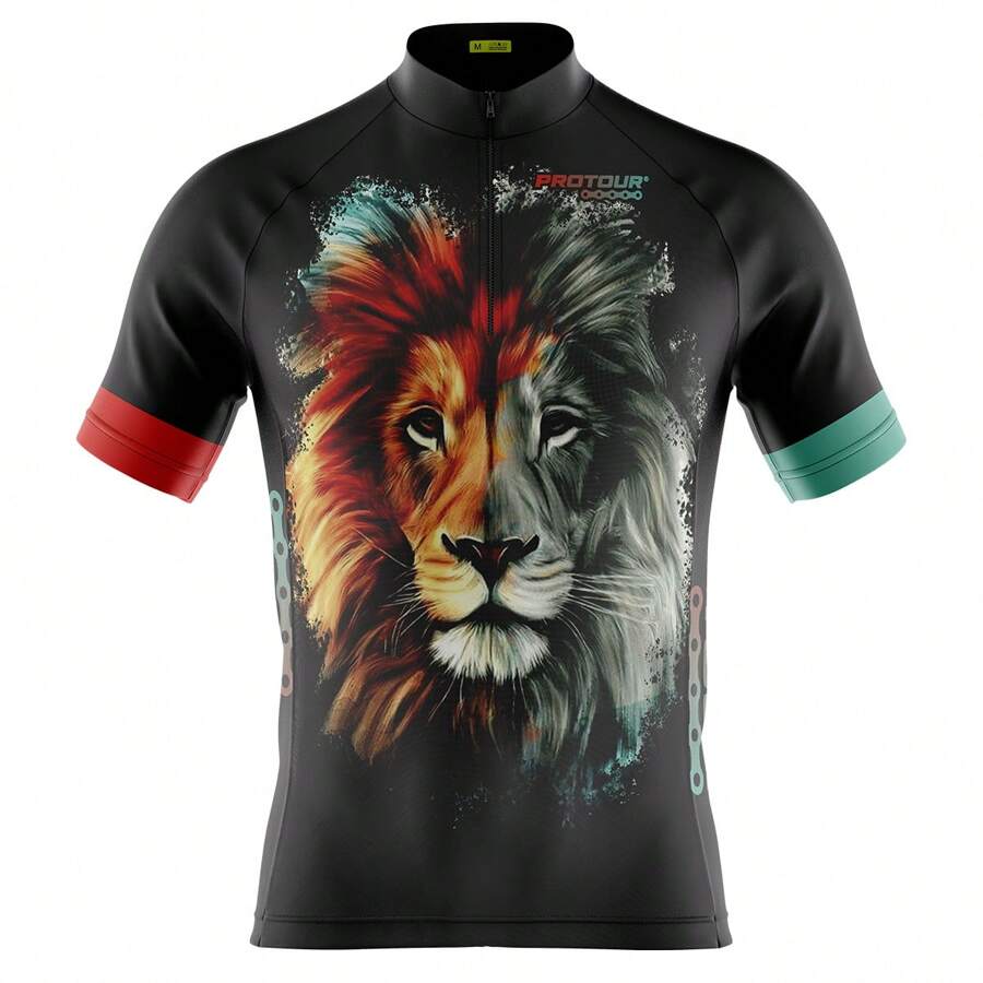 男友风格 男士骑行服 Bike Pedal Pro Tour Lion Of Judah 带口袋 防紫外线 50+ - 黑色 - 查看 1