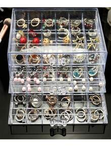 Joyero acrílico 72 compartimentos. - transparente - Ver 2