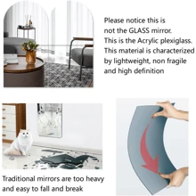 4pcs Full Body Length Mirrors For Walls, 12" X 12" Acrylic Plexiglass Wall-Mounted Stick On Frameless Square Makeup Large Long Mirror Home Workout Gym Hallway Mirror Dorm Floor Tile Self Adhesive, Stickers, Wall Decal, Vinly Decal For Home Decorations, Spring Decoration Items Refresh Your Home, Rama Decoration Stickers Gifts Birthday Graduation