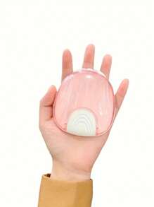 1 Pc Shell-Inspired Retainer Case, Press-Type Switch, Orthodontic Dental Case, Durable Mouth Guard, Night Guard, Teeth Aligner Holder, Portable Storage Container For Braces,Retainer Case, Portable Large Retainer Cases For Retainer And Denture Storage Tight Light And Easy - Coral Pink - View 5