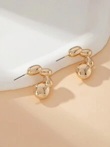 1 Pair European And American Minimalist C-Shaped Stud Earrings, Creative Artistic Sweet Literary Style Earrings For Dating, Beautiful Women's Ear Jewelry - Earrings - View 7