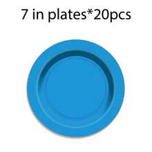 20/50 chiếc đĩa giấy dùng một lần màu đỏ, vàng, hồng, xanh da trời, trắng, xanh navy 9 inch/7 inch, dùng cho tiệc sinh nhật, tiệc cưới, họp mặt gia đình - 7 inch - Xem 9