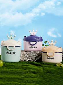Custom-Made Any Name Baby Milk Powder Storage Box Baby Travel Essential Portable Milk Powder Box Halloween, Gift Baby Shower Family Decorations Gifts Winter Eve Gifts Back To School Winter Gift Ideas Boy Girl Valentine's Day - Multicolor - View 3