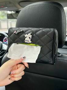 1个汽车真皮抽屉盒，汽车遮阳板扶手盒，纸巾盒 - 均碼 - 查看 3