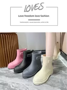 1 双新款雨鞋,防滑耐磨橡胶雨靴,短筒男女成人防水鞋,时尚厨房靴,夏季降温,沙滩,旅行保暖,闺蜜节,送给小狗,嘉年华,春夏精选,伴娘礼物,房间,卧室装饰,沙滩,旅行,男士,女士,度假 - 彩色 - 查看 2