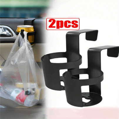 2个装汽车后座杯架，悬挂式饮料收纳架，适用于汽车/卡车内饰，水瓶收纳（请在订购前仔细核对产品尺寸，以免因尺寸不符造成不愉快的购物体验）