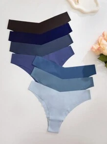 7pcs/Pack Women Sexy Comfortable Breathable Bikini Seamless Sports Triangle Underwear, Multi-Color