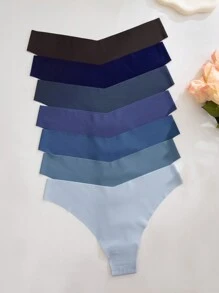 7pcs/Pack Women Sexy Comfortable Breathable Bikini Seamless Sports Triangle Underwear, Multi-Color