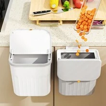 Cubo de basura de cocina montado en la pared con tapa, basurero de baño, cesta de papel para la sala de estar, papelera para puerta de armario, almacenamiento de basura, camping, fiesta, decoración de habitación, sala de estar, baño, suministros de cocina, decoración del hogar, regalos de Navidad, regalos para el hogar, decoración de habitación