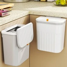 Cubo de basura de cocina montado en la pared con tapa, basurero de baño, cesta de papel para la sala de estar, papelera para puerta de armario, almacenamiento de basura, camping, fiesta, decoración de habitación, sala de estar, baño, suministros de cocina, decoración del hogar, regalos de Navidad, regalos para el hogar, decoración de habitación