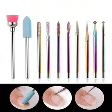 1 Set de cabezales de desbaste y pulido de uñas, herramienta de pulido exfoliante, set de brocas para taladro de uñas, herramienta de lijado de uñas, accesorios de manicura - Multicolor - Ver 6