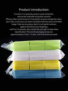 1 miếng 630 miếng tẩy sơn móng tay cứng 4 trong 1, không rụng, khăn lau vệ sinh móng, dụng cụ chăm sóc móng tay có hộp đựng - Nhiều màu - Xem 5