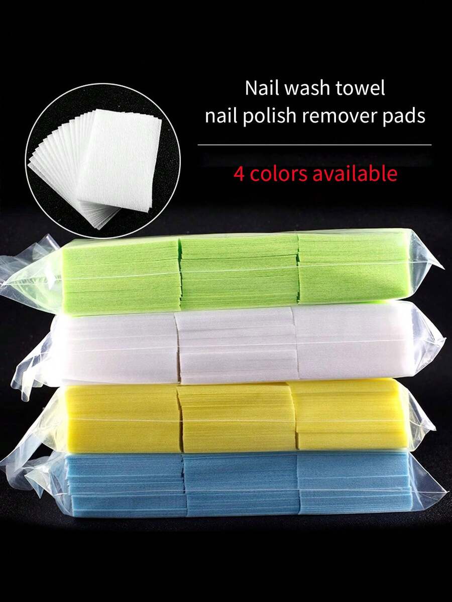 1 miếng 630 miếng tẩy sơn móng tay cứng 4 trong 1, không rụng, khăn lau vệ sinh móng, dụng cụ chăm sóc móng tay có hộp đựng