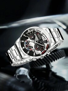 Bộ 2 đồng hồ đeo tay bằng hợp kim thời trang dành cho nam làm quà tặng cho bạn bè làm quà tặng cho học sinh trở lại trường - Bạc - Xem 3