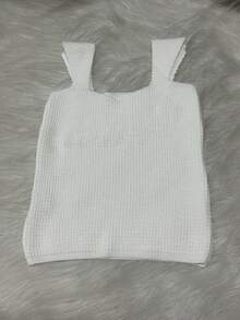 Women's Solid Sweetheart Neck Modal Knit Crop Top - 白色 - 查看 3