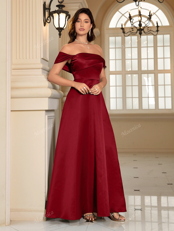Women Off Shoulder Slit Cocktail Party Dress, Wedding Guest Dress, Formal Dress, Evening Dress,Gown