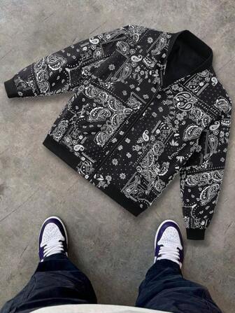 男士长袖休闲印花轻薄外套，春秋季