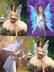 Glowing Led Butterfly Fairy Wing Party With Music Gift - 淺粉色 - 查看 7