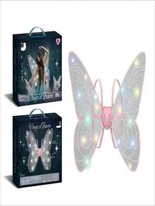 Glowing Led Butterfly Fairy Wing Party With Music Gift - 淺粉色 - 查看 1