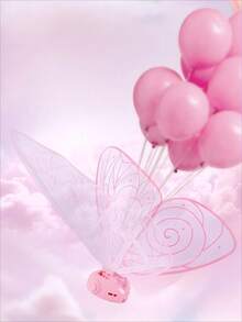 Glowing Led Butterfly Fairy Wing Party With Music Gift - 淺粉色 - 查看 9