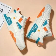 Tenis deportivos minimalistas de color de contraste casual y de moda para hombres - Beis - Ver 5