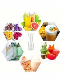 1 PIEZA Jarra de bebida de jugo de acrílico transparente, jarra de agua para jugos fríos, recipiente de plástico para jugo con cuello estrecho, jarra de bebida para bar de mimosas, picnics, fiestas, restaurantes, bares, vacaciones en la playa, artículos esenciales - Blanco - Ver 5