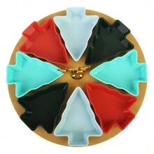 Charola en forma de árbol de Navidad para aperitivos festivos - Opción perfecta para restaurantes/hoteles. Platos y conjunto para dip en forma de árbol de Navidad, Plato para aperitivos navideños con charola, Plato para aperitivos, postre, ensalada de frutas desmontable, Charola para cubiertos - Opción perfecta para restaurantes - Multicolor - Ver 8